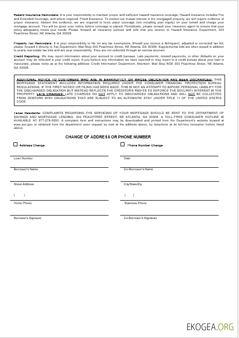 Relevé hypothécaire de la banque SunTrust géorgienne des États , Unis aux formats Word et PDF 3